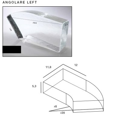 Poesia Glass Bricks Curved скло блок 12*5.3*26