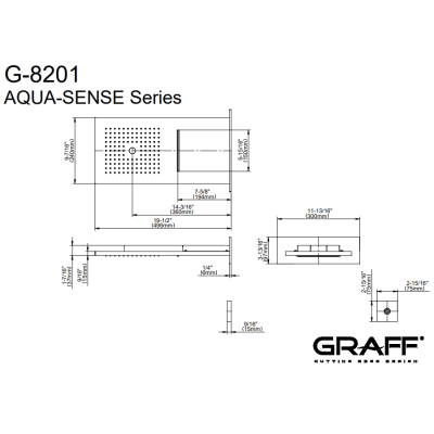 Graff Designs Aqua Sense Душова лійка 49*24