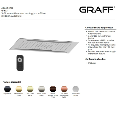 Graff Designs Aqua Sense Душова лійка 60*45