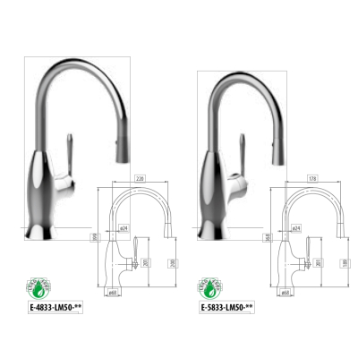 Graff Design Bollero Змішувач для кухні E4833