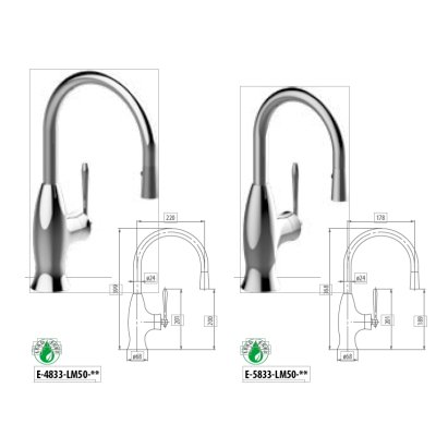 Graff Design Bollero Змішувач для кухні E4833
