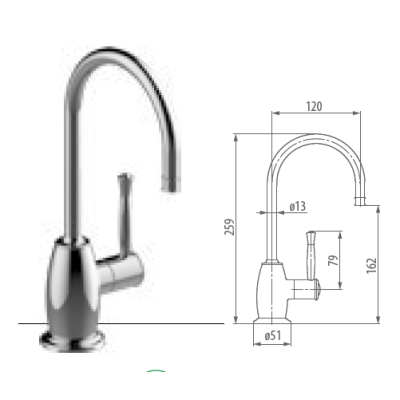 Graff Design Duxbury Кран до кухні 