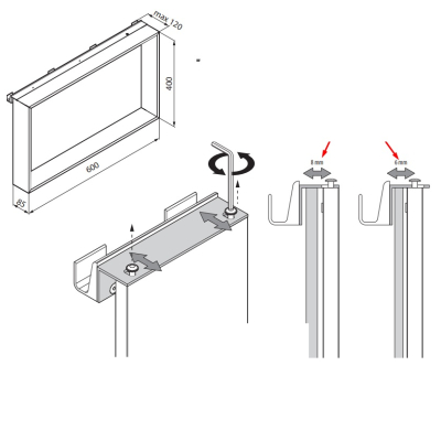 Novellini Frame поличка на душове скло