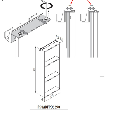 Novellini Frame поличка на душове скло