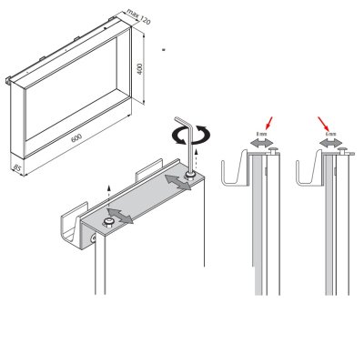Novellini Frame поличка на душове скло