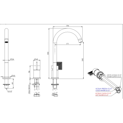 DANIEL Stellar Змішувач для раковини ANR655L