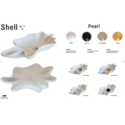 Vitruvit Shell Раковина накладна білий глянець