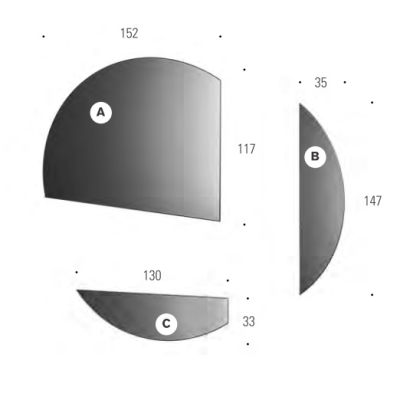 Edone Design дзеркало Eclissi 190 (A+B)