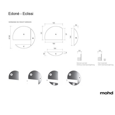 Edone Design дзеркало Eclissi 190 (A)