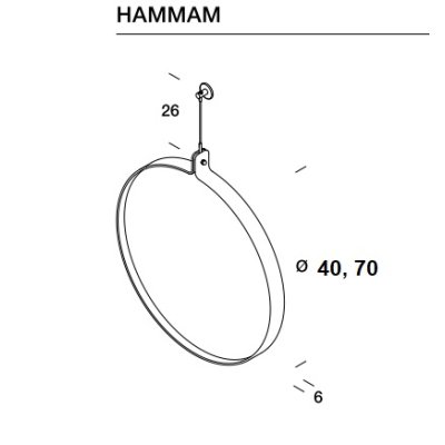 Rexa Design дзеркало Hammam 40