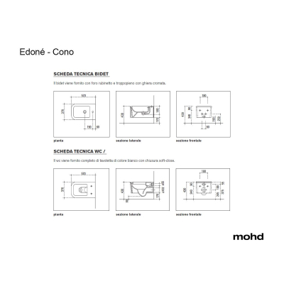 Edone Design Cono унітаз підвісний 9808