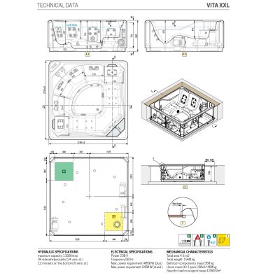 SPA басейн Novellini - Vita XXL Spa 215*215