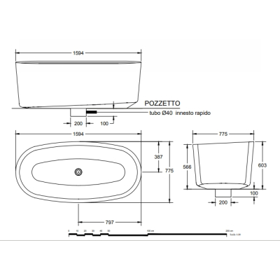 Relax Design Marechiaro ванна окремостояча 160 cм 