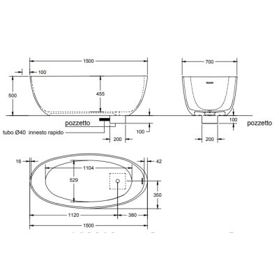 Relax Design Ovo ванна окремостояча 150cм 