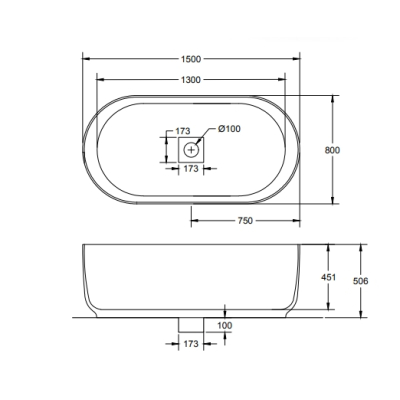 Relax Design Horizon ванна окремостояча 150cм 