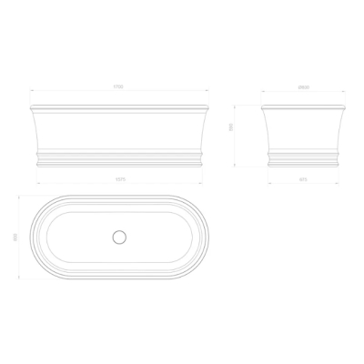 Relax Design Pahu ванна окремостояча 170cм 