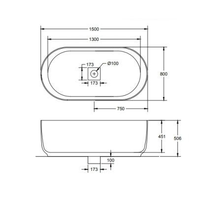 Relax Design Horizon ванна окремостояча 150cм 