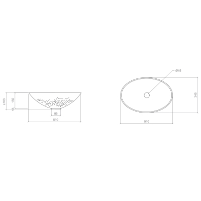 Glass Design Ice Oval small раковина настільна nero