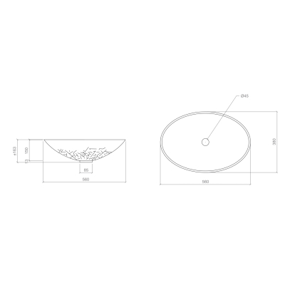 Glass Design Ice Oval small раковина настільна nero