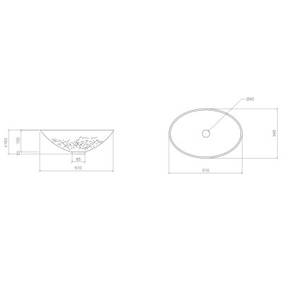 Glass Design Ice Oval small раковина настільна