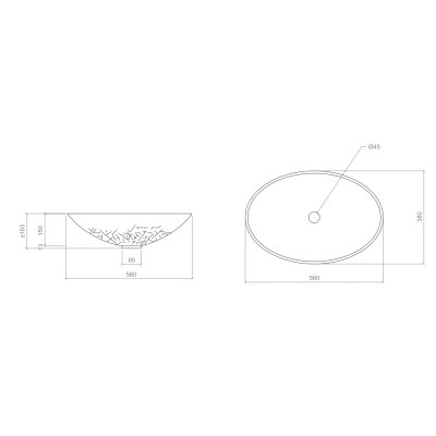 Glass Design Ice Oval small раковина настільна