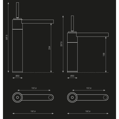Glass Design Ramada змішувач для раковини високий .кришталь/золото