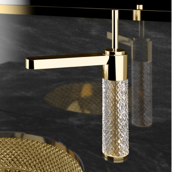 Glass Design Ramada Small змішувач для раковини  .кришталь/золото