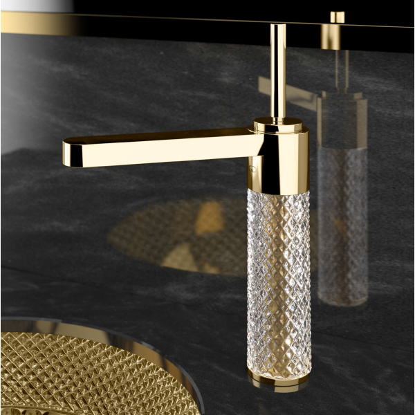 Glass Design Ramada Small змішувач для раковини  .кришталь/золото