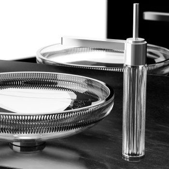 Glass Design Clivia XL змішувач для раковини високий .кришталь нікель сатин