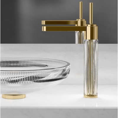 Glass Design Ice XL змішувач для раковини високий .кришталь хром