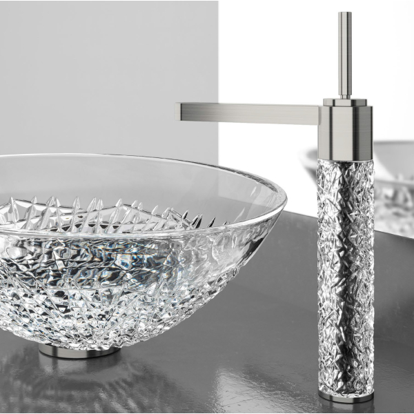 Glass Design Ice XL змішувач для раковини високий .кришталь хром