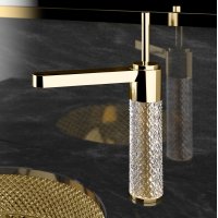 Glass Design Ramada Small змішувач для раковини .кришталь/золото Glass Design Ramada Small змішувач для раковини .кришталь/золото