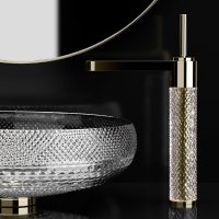Glass Design Ramada змішувач для раковини високий .кришталь/ шампань Glass Design Ramada змішувач для раковини високий .кришталь/ шампань