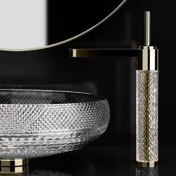 Glass Design Ramada змішувач для раковини високий .кришталь/ шампань