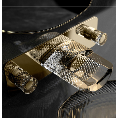 Glass Design Sole  змішувач для раковини зі стіни .кришталь золото