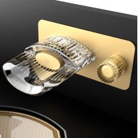 Glass Design Clivia змішувач для раковини зі стіни .кришталь золото