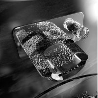 Glass Design Ice змішувач для раковини зі стіни .кришталь золото