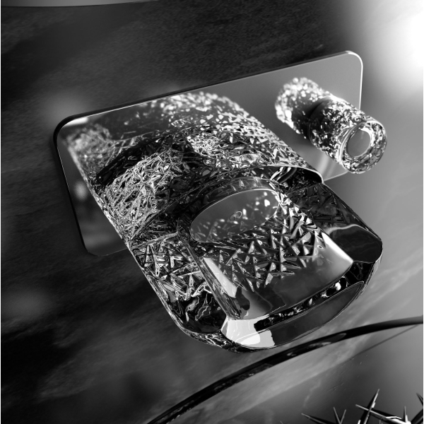 Glass Design Ice змішувач для раковини зі стіни .кришталь золото