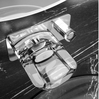 Glass Design Slick змішувач для раковини зі стіни .кришталь золото
