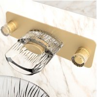 Glass Design Sole змішувач для раковини зі стіни .кришталь золото Glass Design Sole змішувач для раковини зі стіни .кришталь золото