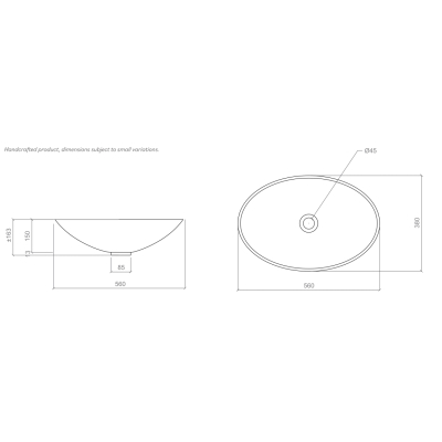 Glass Design Ice Oval Lux Xl раковина настільна