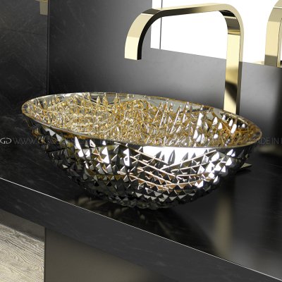 Glass Design Ice Oval Lux раковина настільна