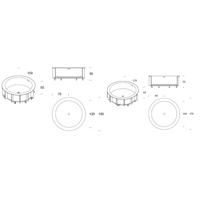 Rexa Design Unico Rotonda Maxi вбудована ванна 170 cм
