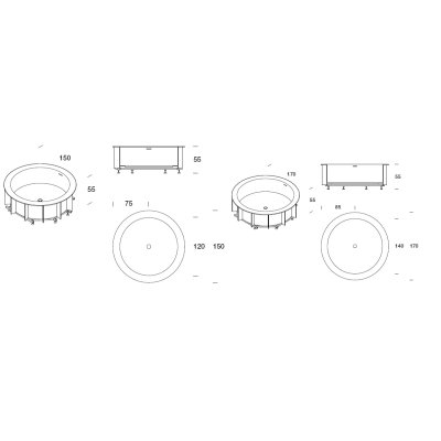 Rexa Design Unico Rotonda Maxi вбудована ванна 150 cм