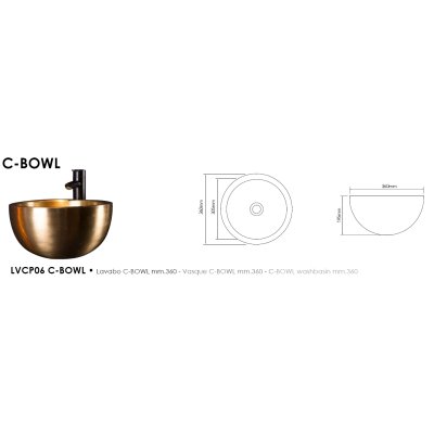 Bleu Provence C-Bowl раковина настільна мідна