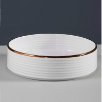 Terzofoco Ring раковина настільна біла/золото Terzofoco Ring раковина настільна біла/золото