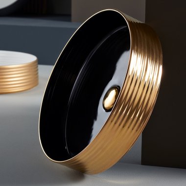 Terzofoco Ring раковина настільна чорна/золото