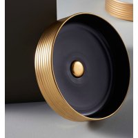 Terzofoco Ring раковина настільна чорна/золото Terzofoco Ring раковина настільна чорна/золото