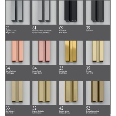 Vismara Vetro Gold душова в нішу, профіль золото 160см