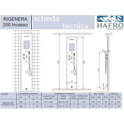 Hafro Rigenera 200 Колона з парогенератором 4RIB1N0 3kw